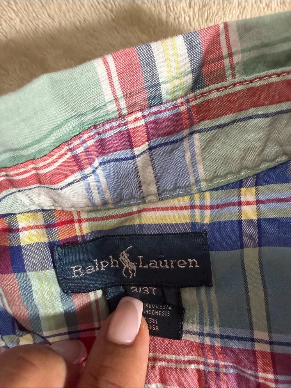 Ralph Lauren Boys Short-Sleeve Plaid Button-Down Shirt - Green, Blue & Red